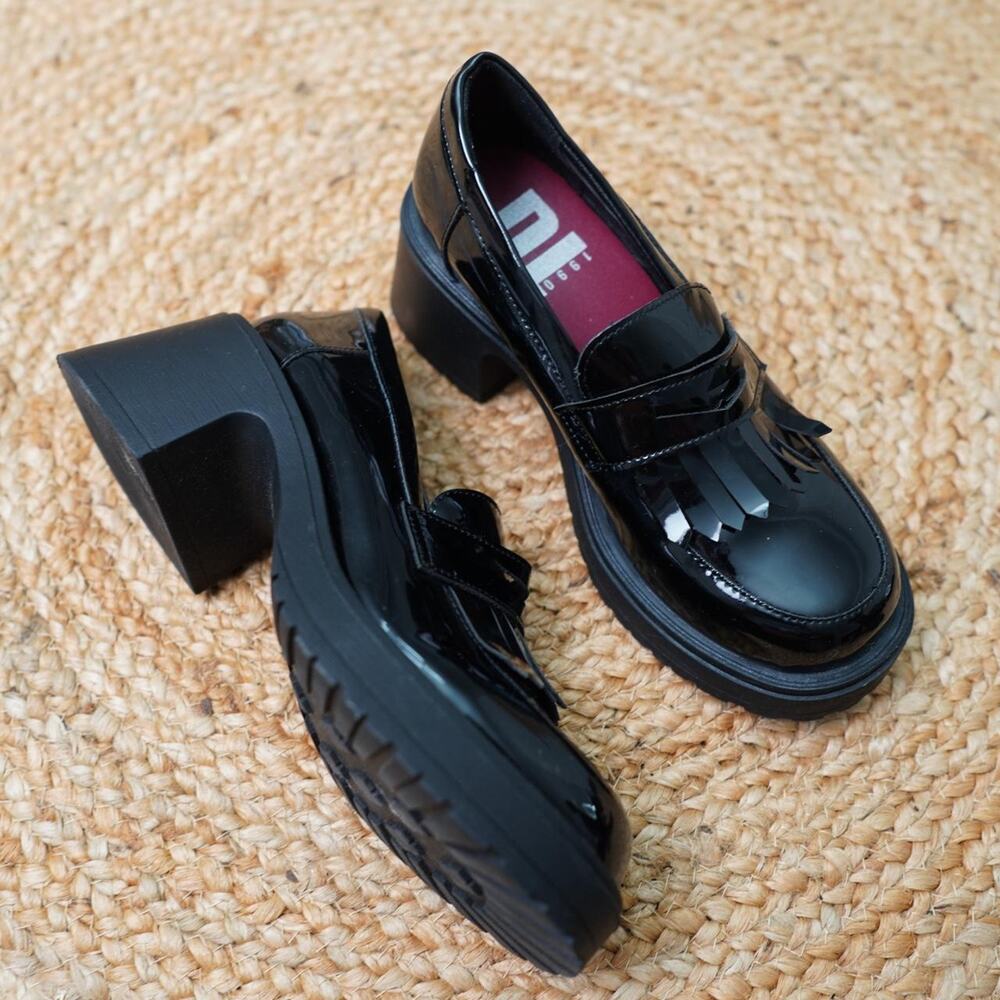 Dirty Laundry Patent Platform Loafers Black US 6